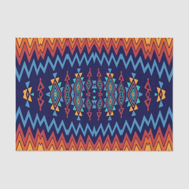 Chevrons and rhombus abstract design tissue paper (Front)