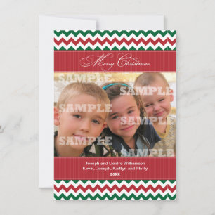 Chevrons and Stripes Christmas Greeting Holiday Card
