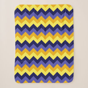 Chevrons bleu jaune or Petite couverture Sherpa