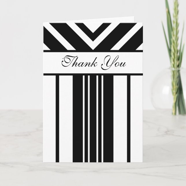 Chevrons de Black and White Stripes Cartes de reme (Devant)