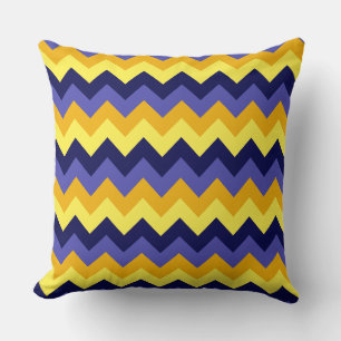 Chevrons d'or jaune bleu Grand oreiller à lancer