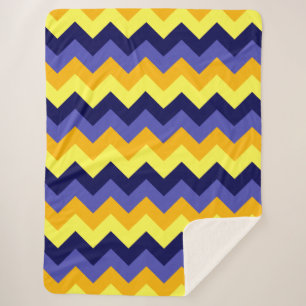 Chevrons d'or jaune bleu Grosse couverture Sherpa