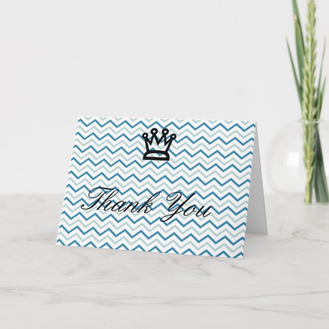Chevrons gris bleu avec Carte de remerciements Cou (Devant)