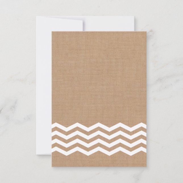 Chevrons on Burlap RSVP (Front)