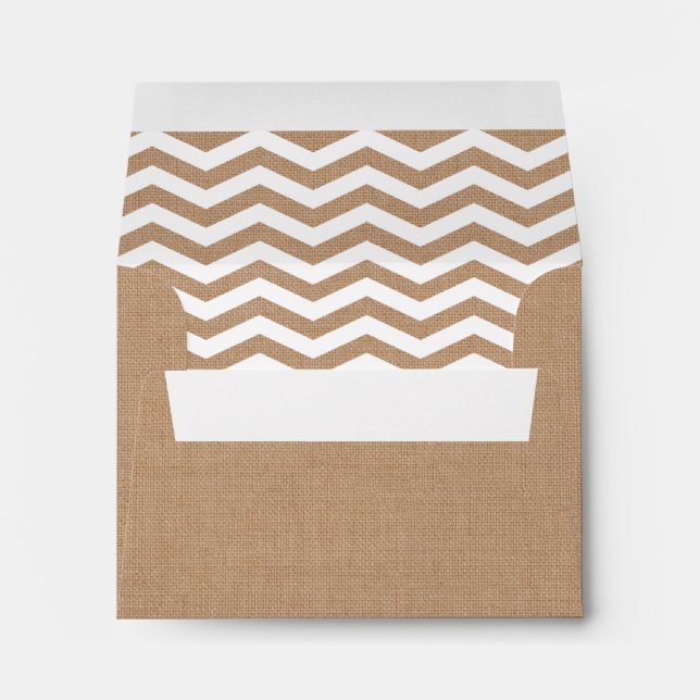 Chevrons on Burlap RSVP Envelope (Back (Bottom))