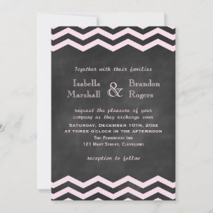 Chevrons on Chalk Wedding Invitation
