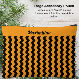 Chevrons orange et noir - Grand sac d'accessoires