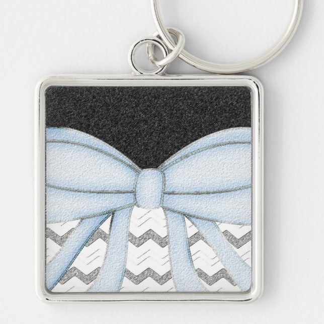 Chevrons Pattern Shower Party Office Destiny Keychain (Front)
