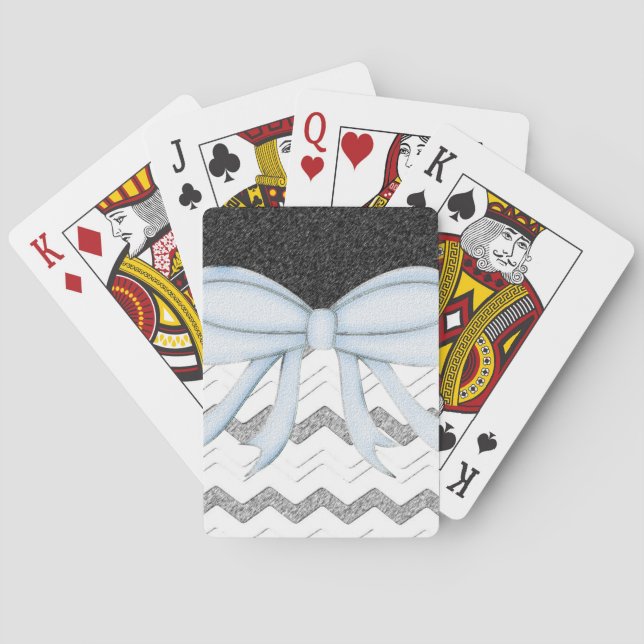 Chevrons Pattern Shower Party Office Destiny Playing Cards (Back)
