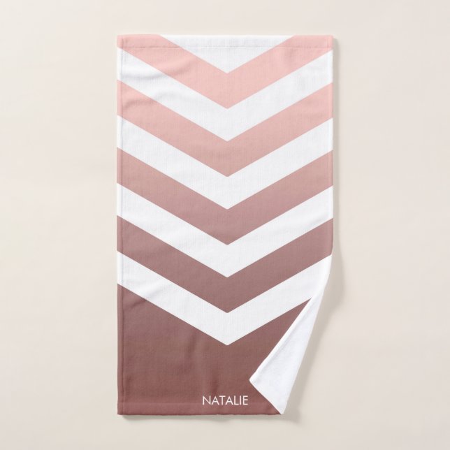Chevrons roses en or (Serviette à main)