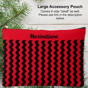 Chevrons rouges et noirs - Grand sac d'accessoires
