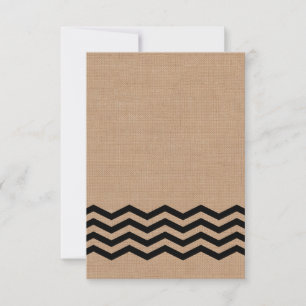Chevrons très noirs sur Burlap RSVP