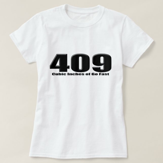 chevy 409 cubic inch big block impala T-Shirt (Design Front)