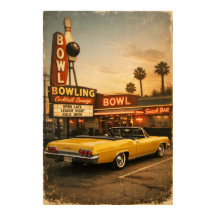 Chevy at the Bowling Alley - Vintage