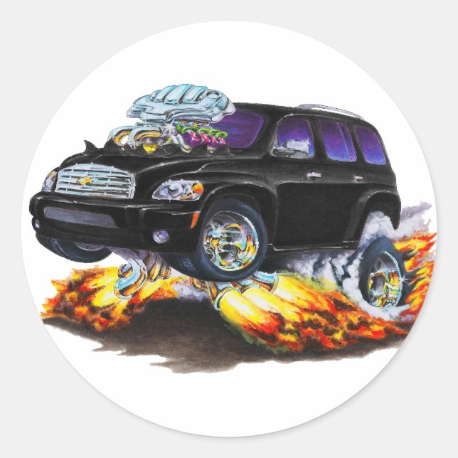 Chevy HHR Black Truck Classic Round Sticker (Front)