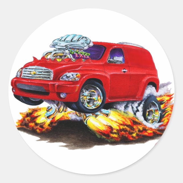 Chevy HHR Red Panel Truck Classic Round Sticker (Front)