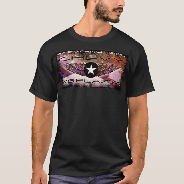 Chevy K5 Blazer Cool Classic Faded Flag Design T-Shirt (Front)