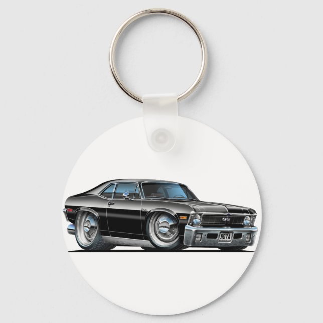 Chevy Nova Black Car Keychain (Front)