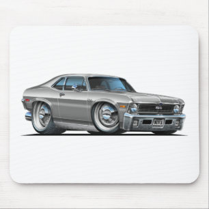 Chevy Nova Silver Car Mouse Pad