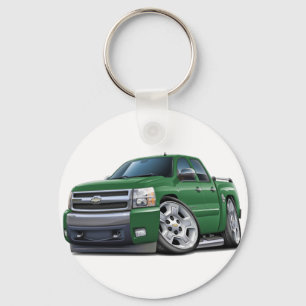 Chevy Silverado Dualcab Green Truck Keychain