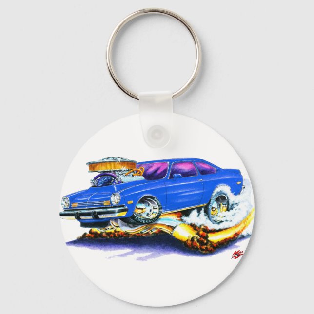 Chevy Vega Blue Car Keychain (Front)