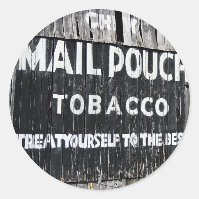 Chew Mail Pouch Tobacco Barn Classic Round Sticker (Front)