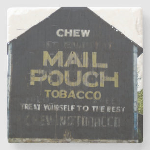 Chew Mail Pouch Vintage Barn Americana Stone Coaster