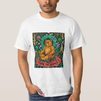 Chew the Silence – Drippy Bear Surreal Art T-Shirt