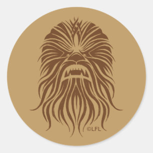 Chewbacca   Brown Tribal Classic Round Sticker