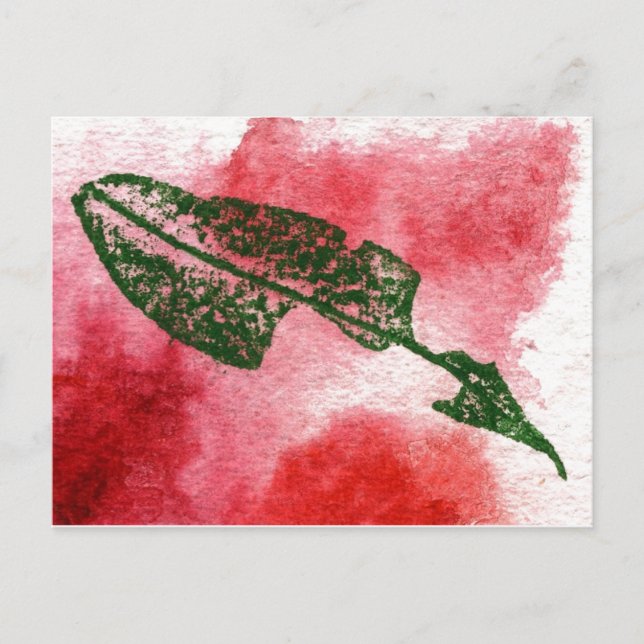 "Chewed Cherry Leaf #1" Country Roads Postcard (Front)