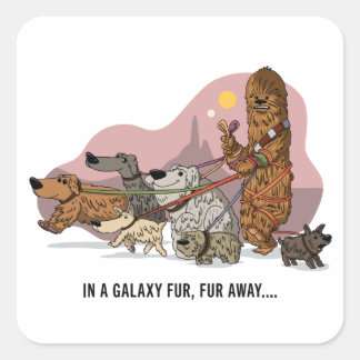 Chewie’s Galactic Dog Walk Square Sticker