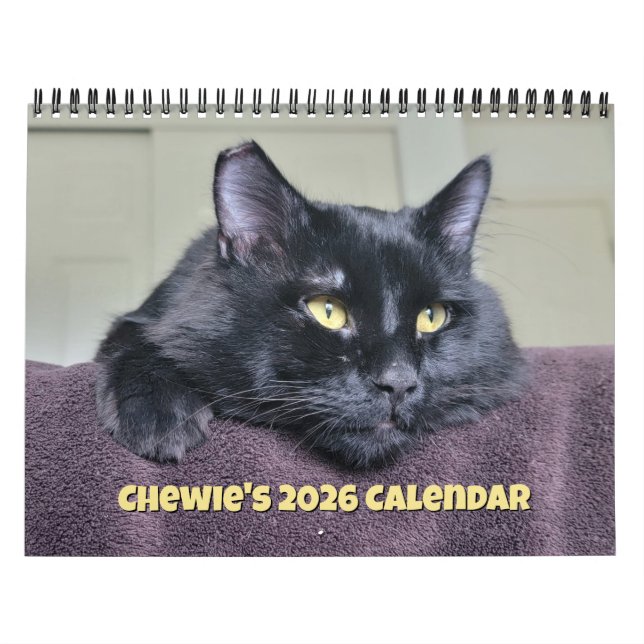 Chewie the Black Cat: 12 Months of Whiskers, Paws, Calendar (Cover)