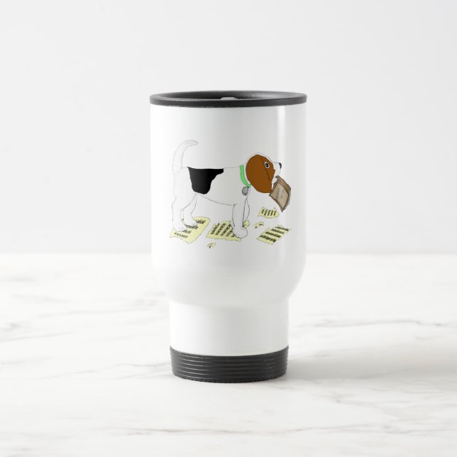 Chewing Beagle Travel Mug (Center)