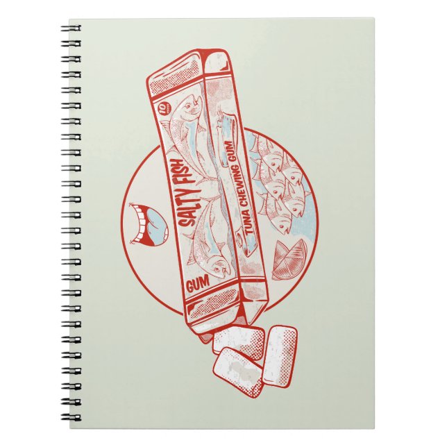 Chewing gum funny tuna fish flavour notebook (Front)