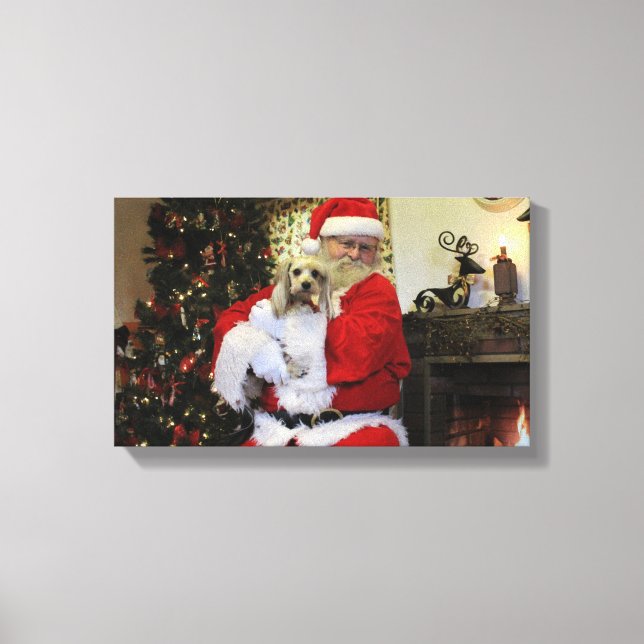 Chewy and Santa Canvas Print (Front)