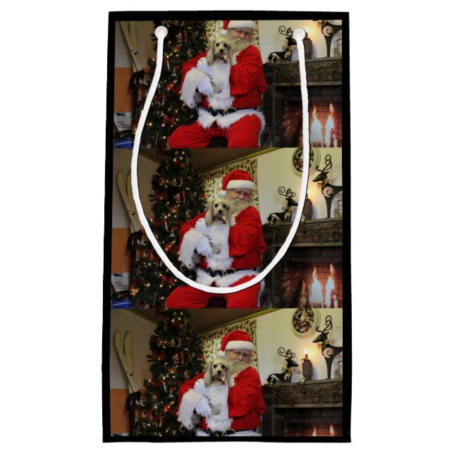 Chewy and Santa Small Gift Bag (Front)