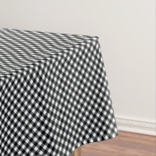 CHEX 12-BLACK-WHITE-COTTON TABLECLOTH 60x84in