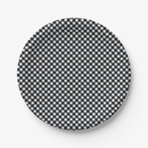 CHEX 12-BLACK-WHITE-PAPER PLATES
