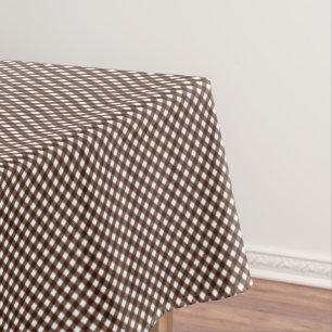 CHEX 13-DARK BROWN-COTTON TABLECLOTH 52x70in