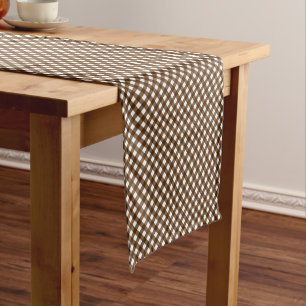 CHEX 14-BROWN-COTTON TABLE RUNNER-14x72in Short Table Runner