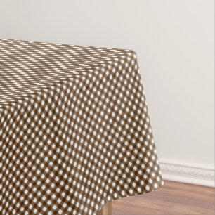CHEX 14-BROWN-COTTON TABLECLOTH 52x70in