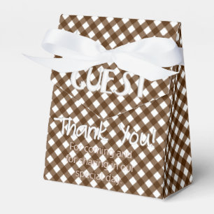 Chex 14-BROWN-PARTY FAVOR BOX, tent style Box