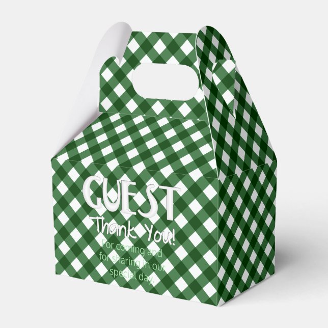 Chex 16-CHRISTMAS GREEN-PARTY FAVOR BOX, gable Favor Box (Front Side)