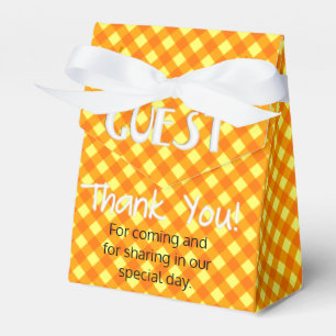 Chex 3-Orange-Yellow-PARTY FAVOR BOX, tent style Box