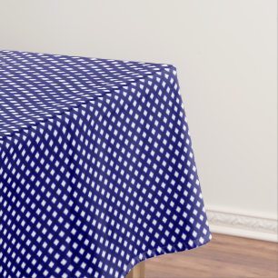 CHEX 4-DARK BLUE-COTTON TABLECLOTH 52x70in