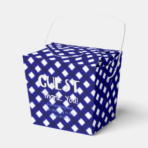 Chex 4-DARK BLUE-PARTY FAVOR BOX, take out style Favor Box