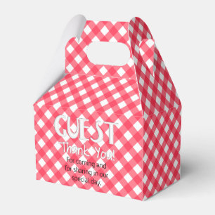 Chex 7-WATERMELON RED-PARTY FAVOR BOX, gable style Box
