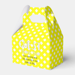 Chex 8-YELLOW-PARTY FAVOR BOX, gable style Box
