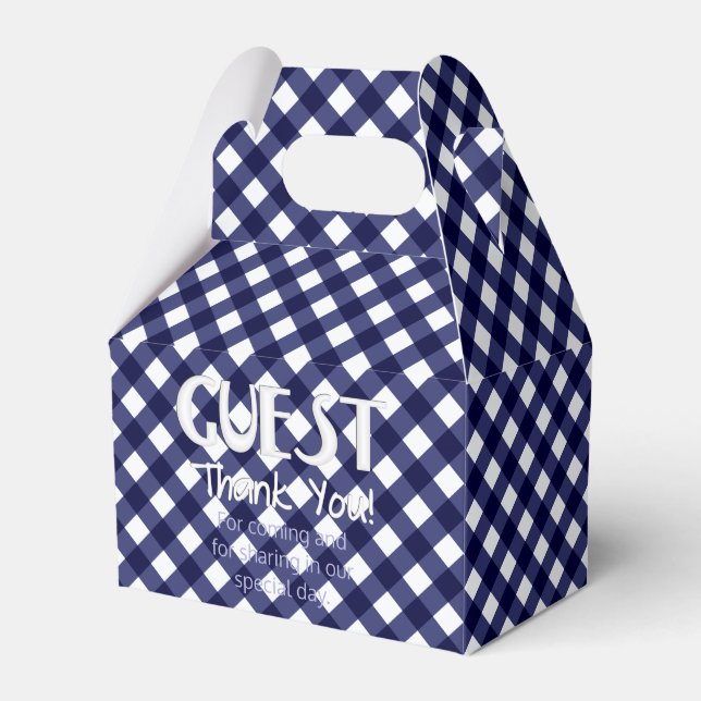 Chex 9-BLUE-PARTY FAVOR BOX, gable style Box (Front Side)