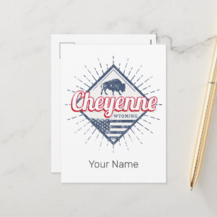 Cheyenne City Wyoming United States Vintage USA Holiday Postcard